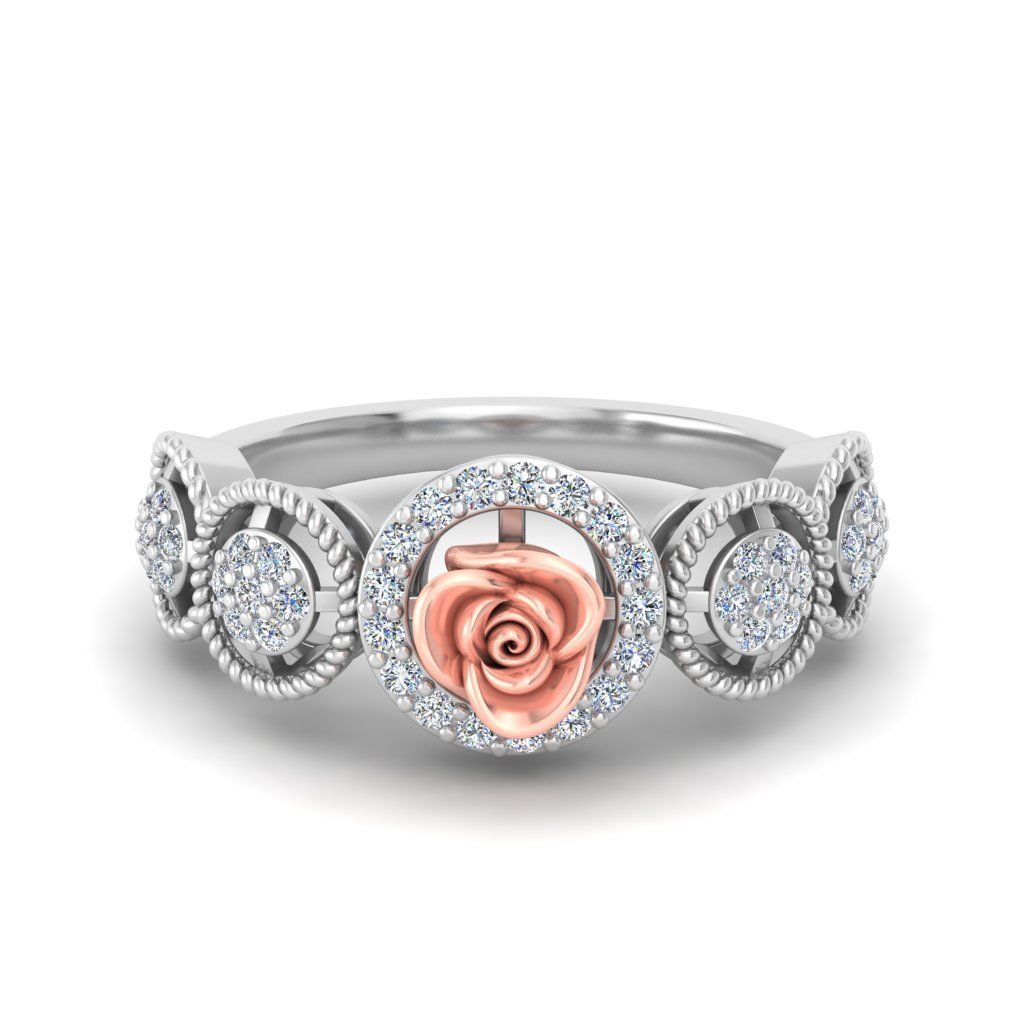 Rose Ladies Ring 03 3D print model_1