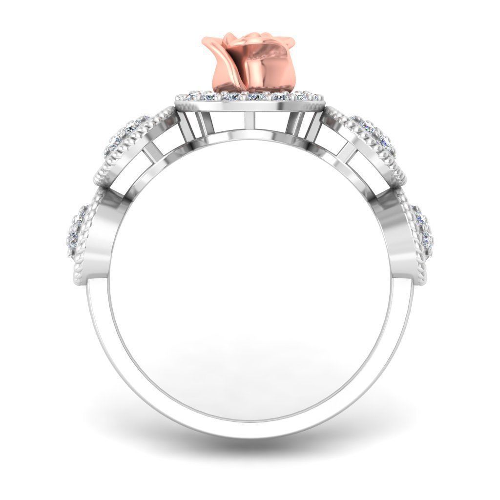 Rose Ladies Ring 03 3D print model_3