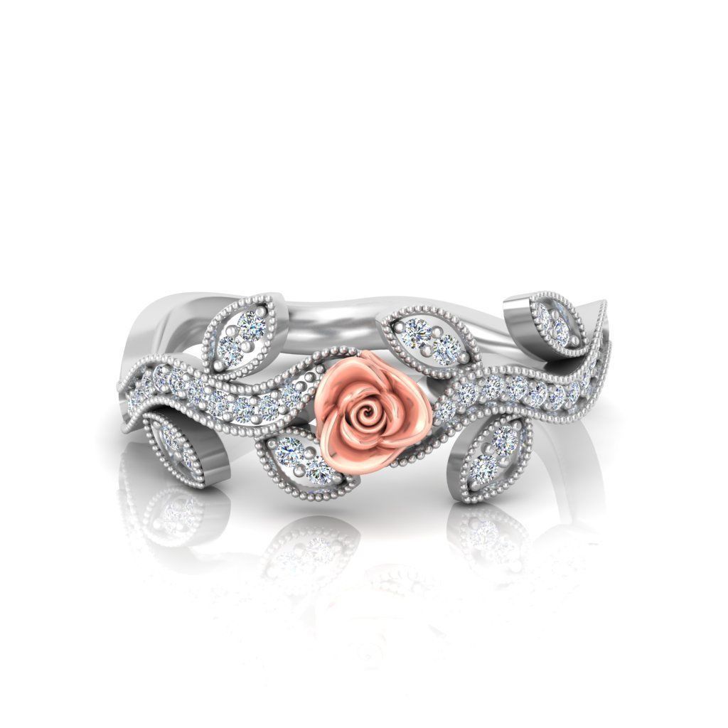 Rose Ladies Ring 02 3D print model_1