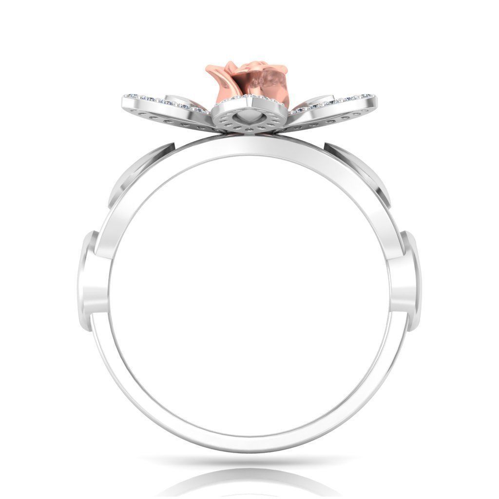 Rose Ladies Ring 01 3D print model_2