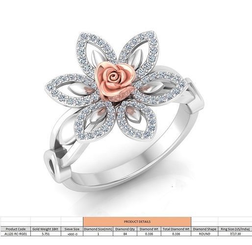 Rose Ladies Ring 01 3D print model