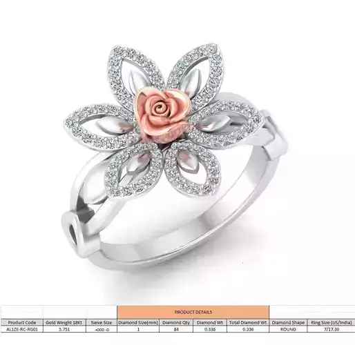 Rose Ladies Ring 01 3D print model