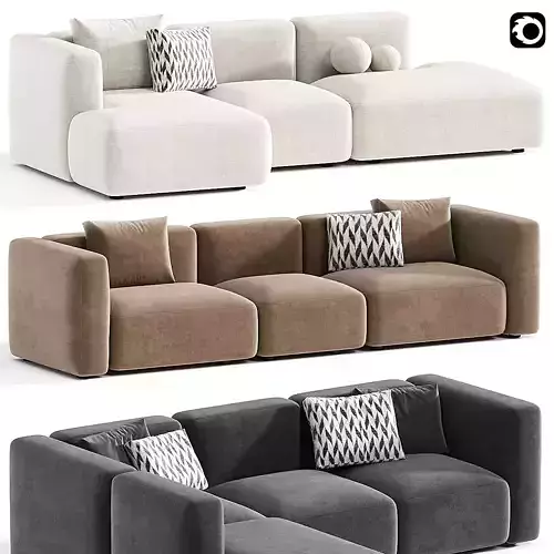 BASECAMP CHAISELOUNGE left Modular Sofa 3D model