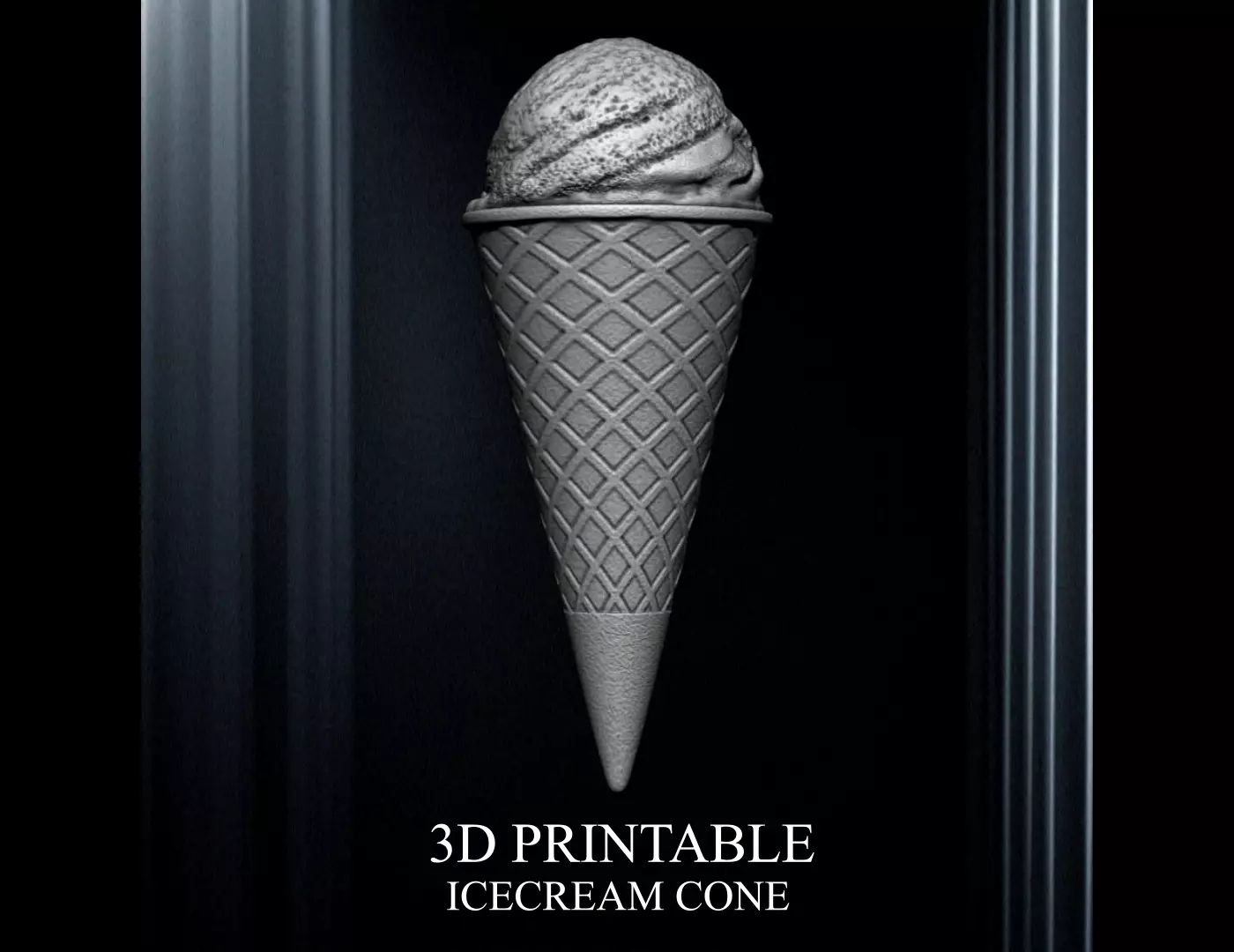3D PRINTABLE ICE CREAM CONE 3D print model_0
