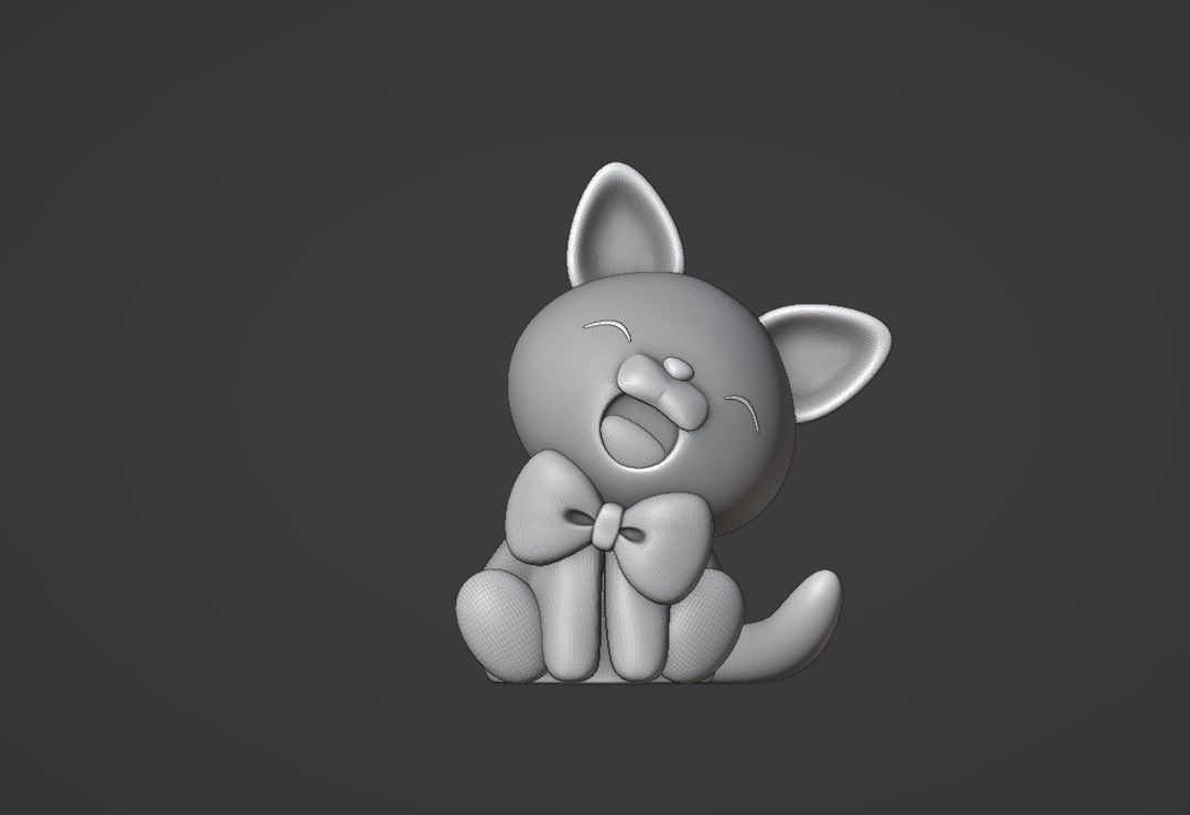 cute cat 3D print model_2