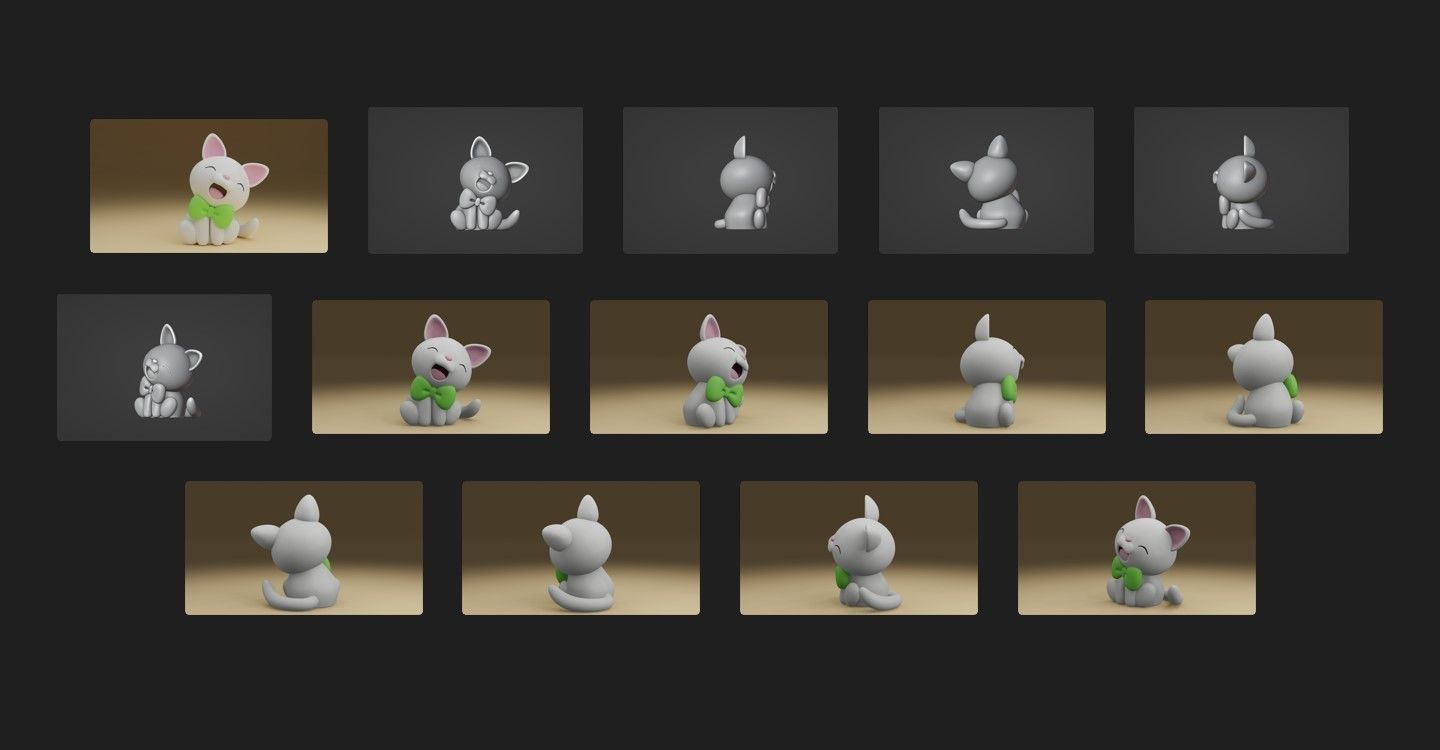 cute cat 3D print model_1