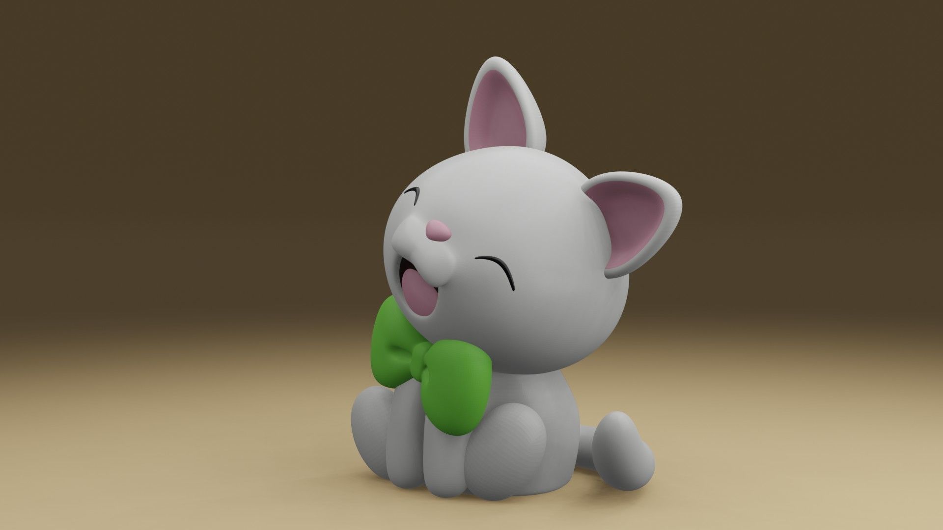 cute cat 3D print model_14