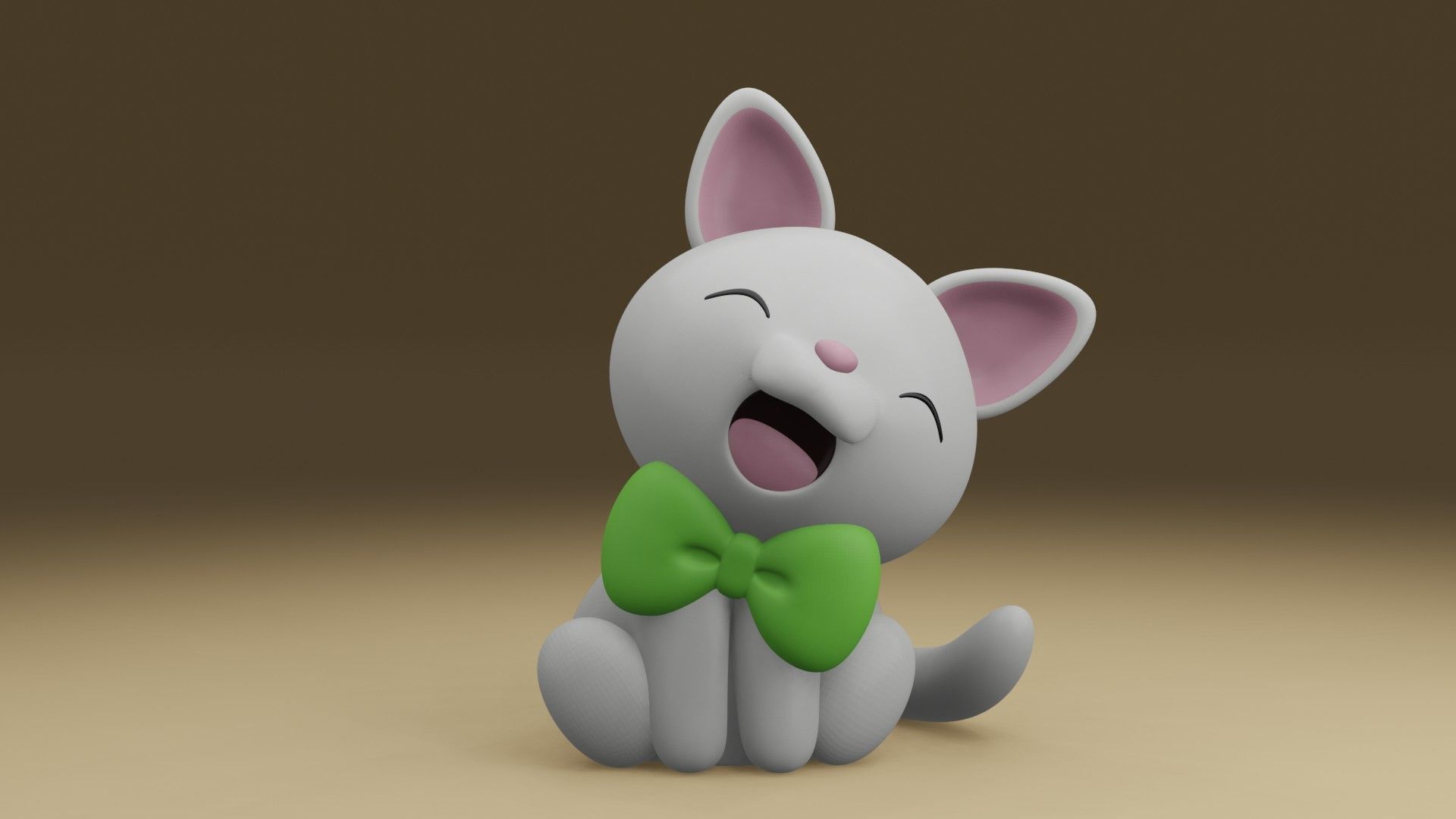 cute cat 3D print model_7