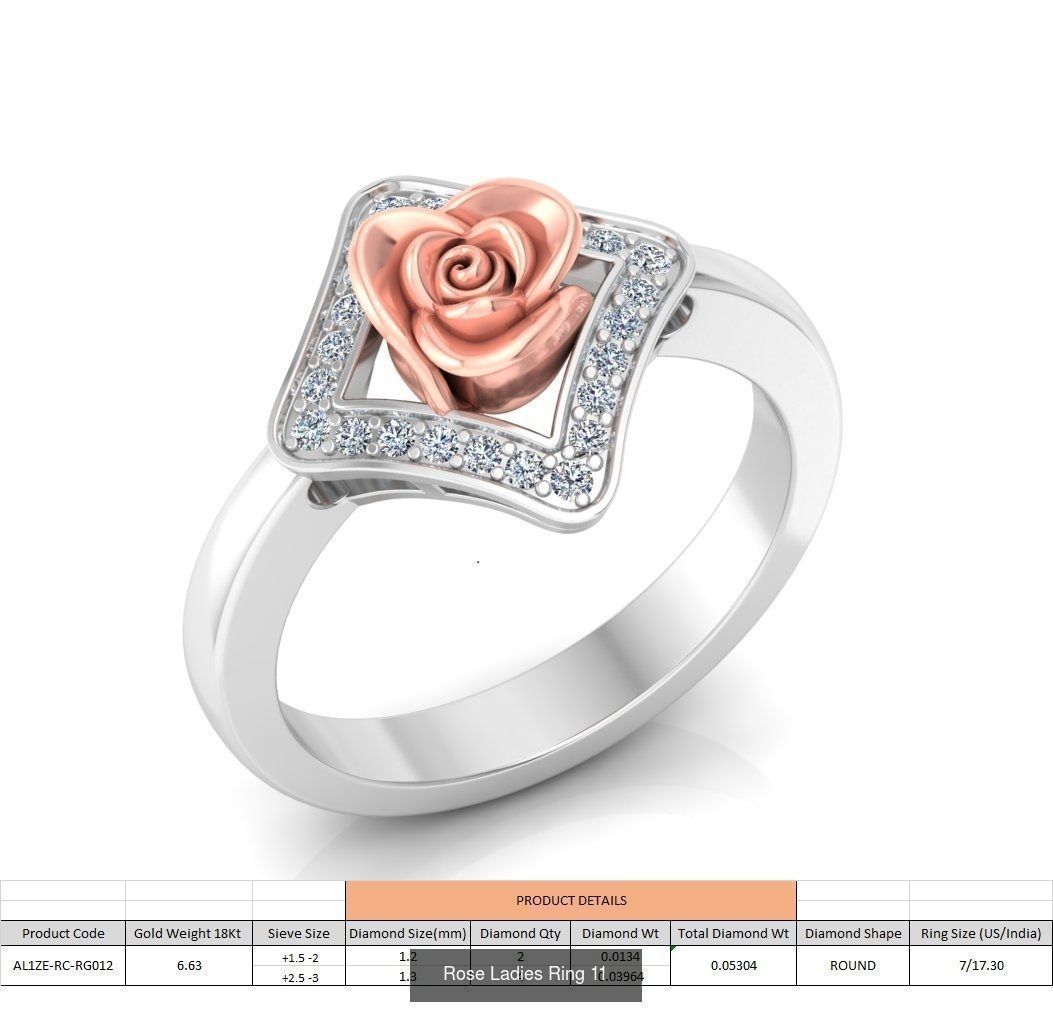 32 Rose Ladies Ring 3D Model Collection_25