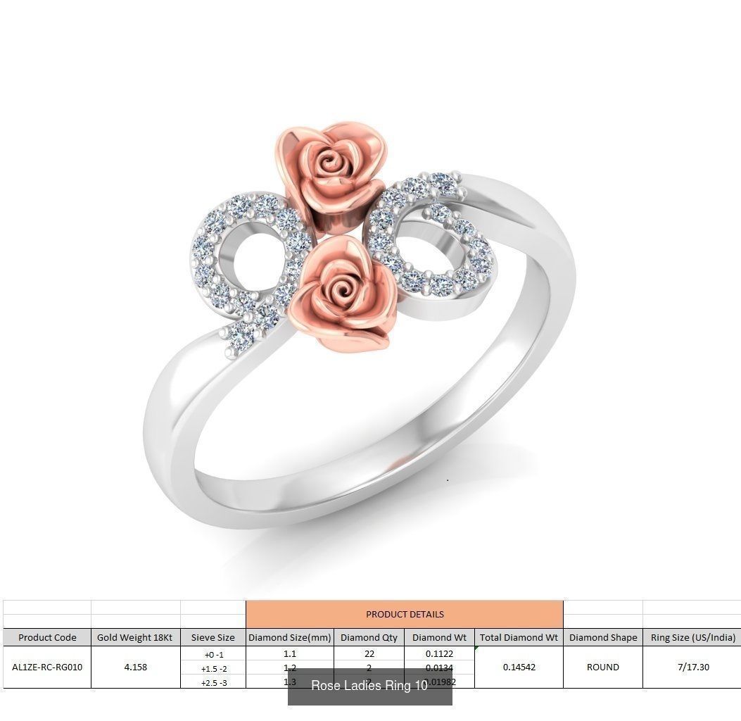 32 Rose Ladies Ring 3D Model Collection_26
