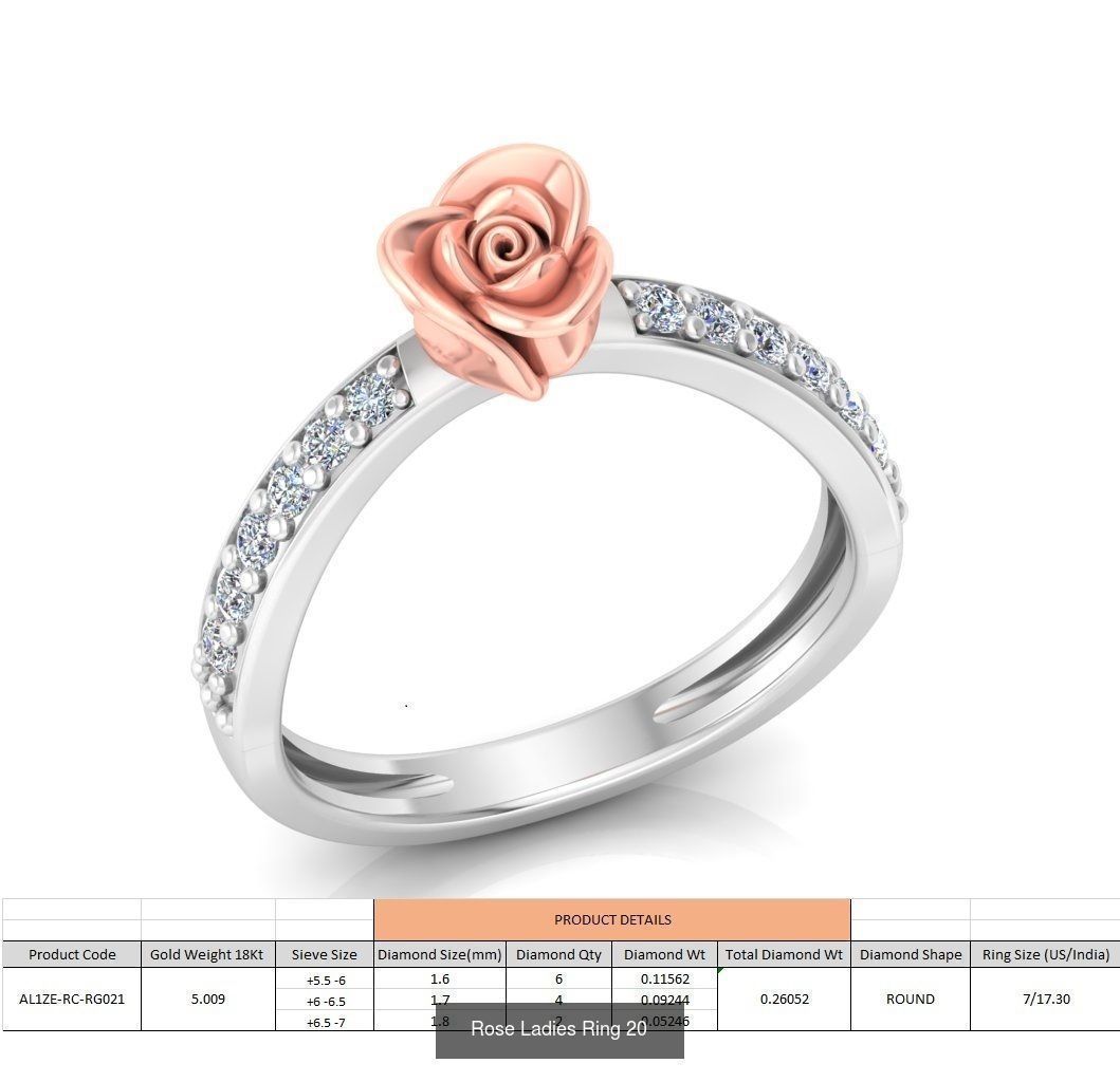 32 Rose Ladies Ring 3D Model Collection_16