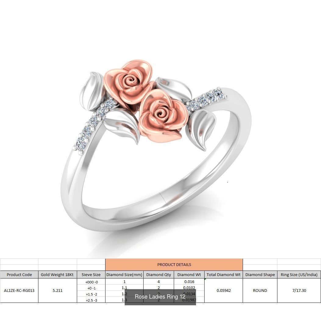 32 Rose Ladies Ring 3D Model Collection_24