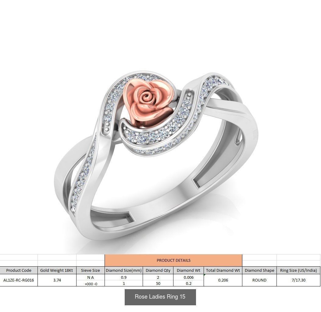 32 Rose Ladies Ring 3D Model Collection_21
