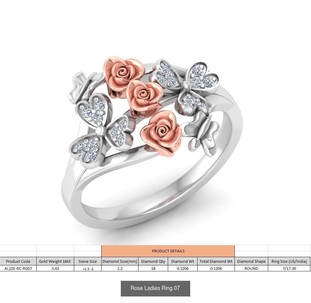 32 Rose Ladies Ring 3D Model Collection_29