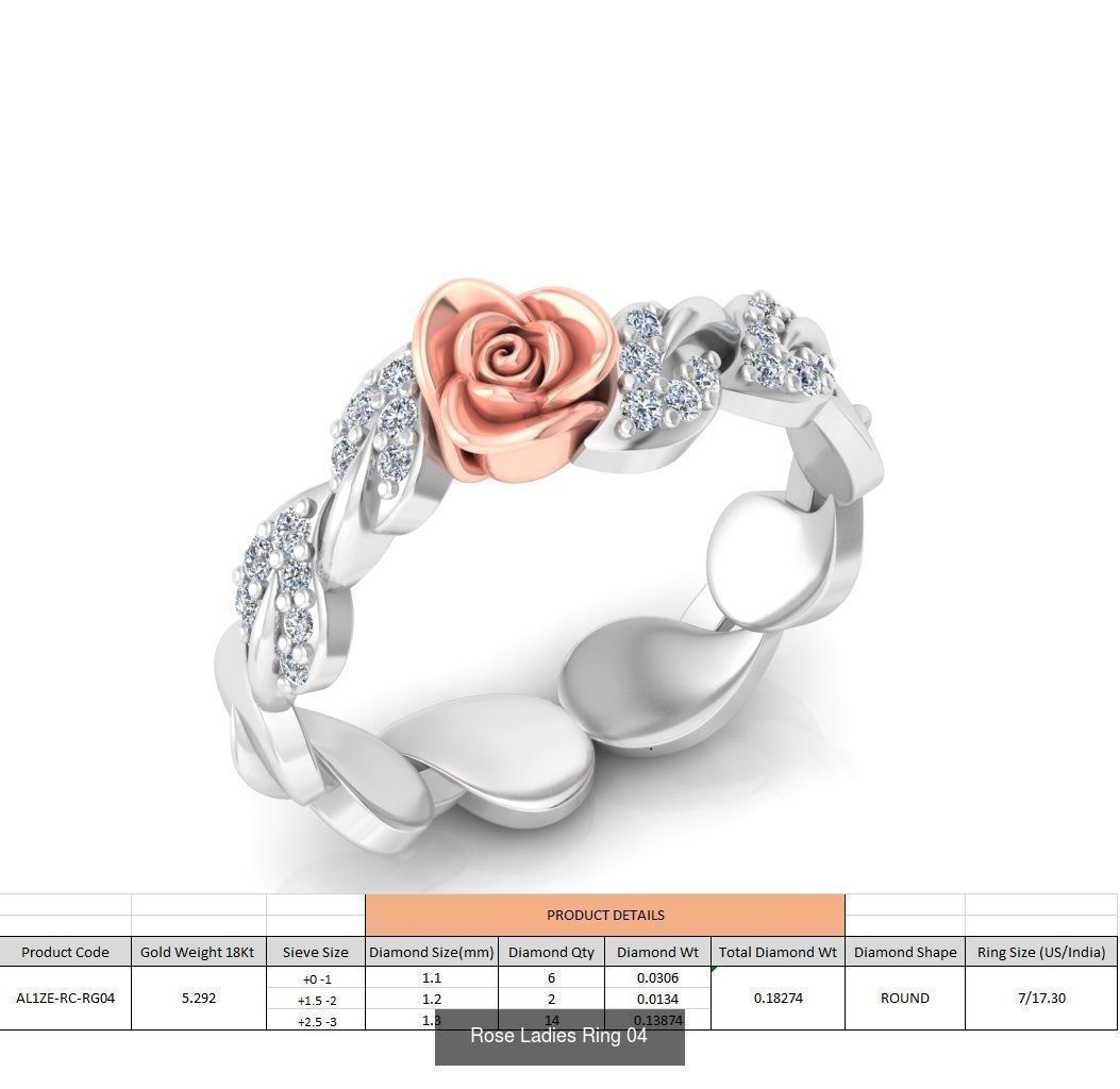 32 Rose Ladies Ring 3D Model Collection_32