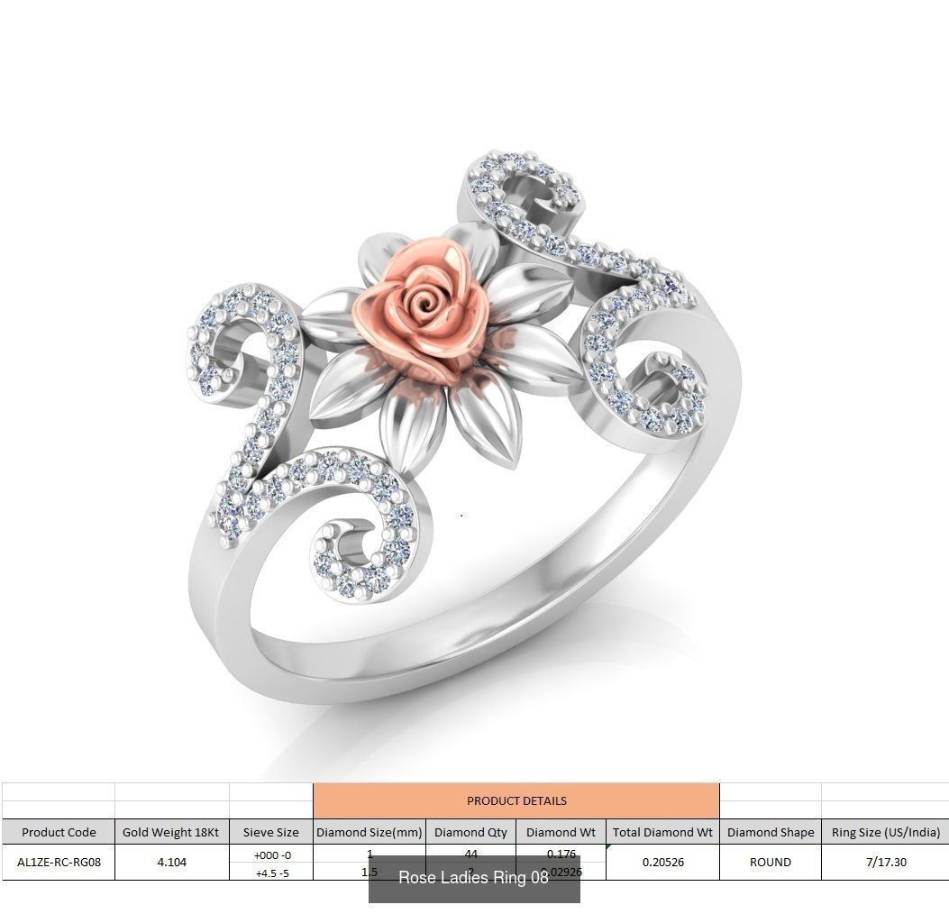 32 Rose Ladies Ring 3D Model Collection_28