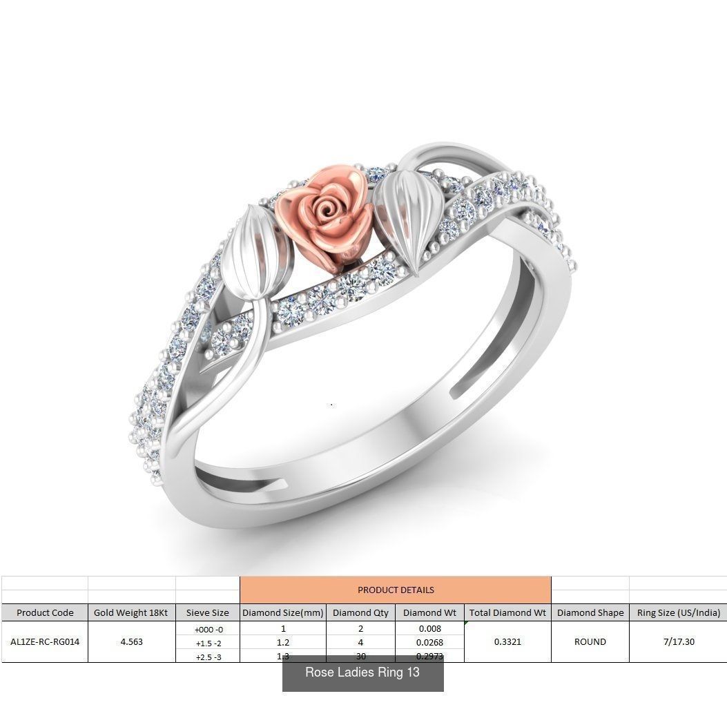 32 Rose Ladies Ring 3D Model Collection_23