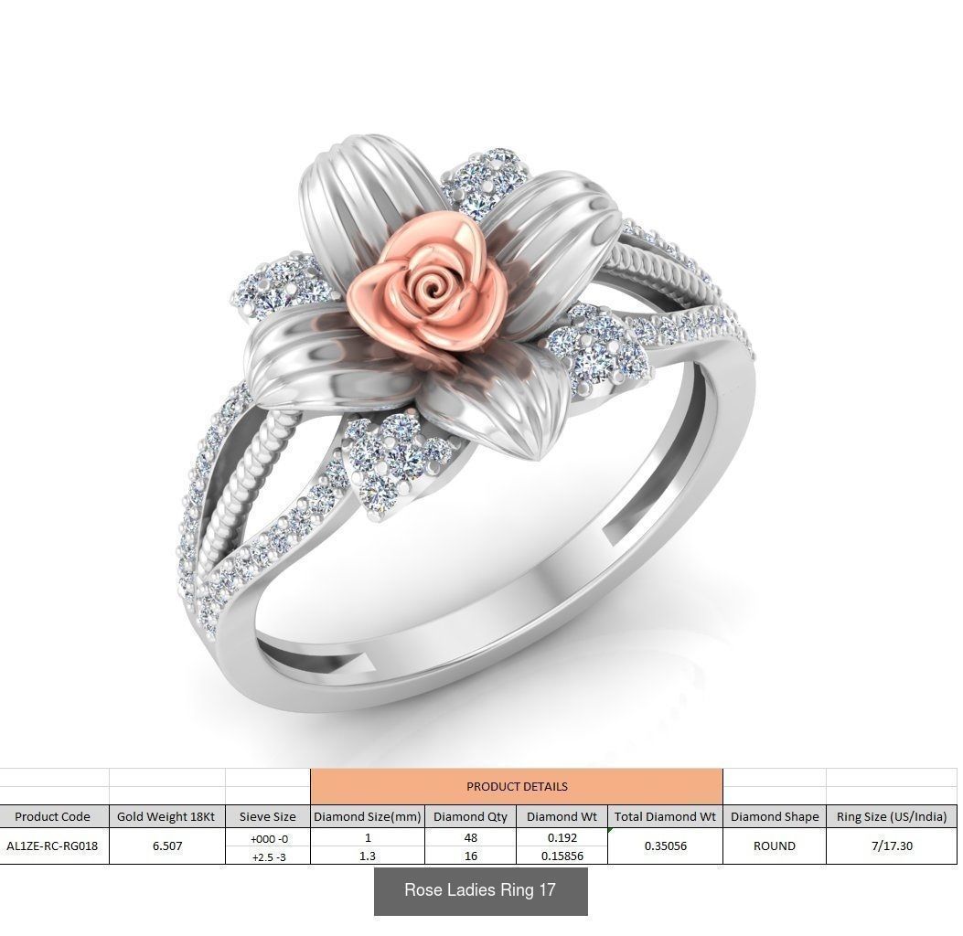 32 Rose Ladies Ring 3D Model Collection_19