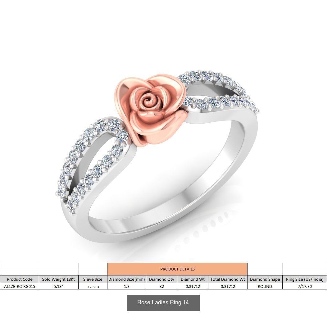 32 Rose Ladies Ring 3D Model Collection_22
