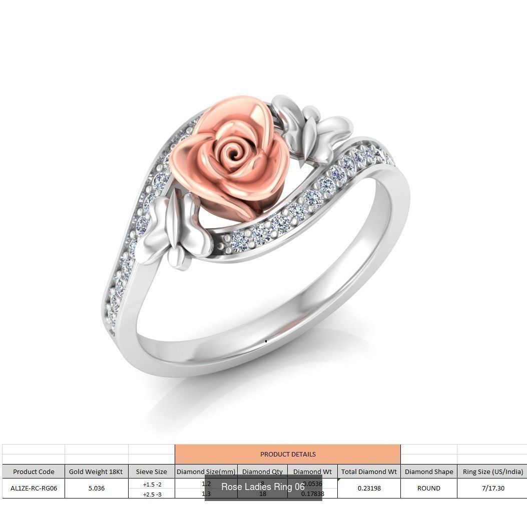 32 Rose Ladies Ring 3D Model Collection_30