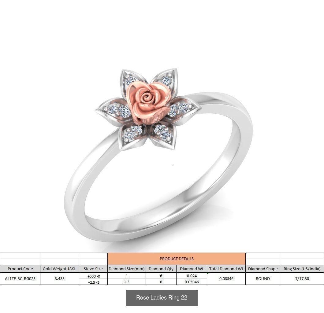32 Rose Ladies Ring 3D Model Collection_14