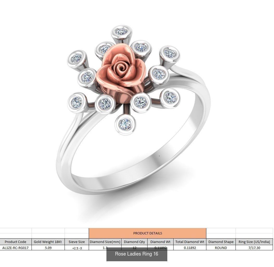 32 Rose Ladies Ring 3D Model Collection_20