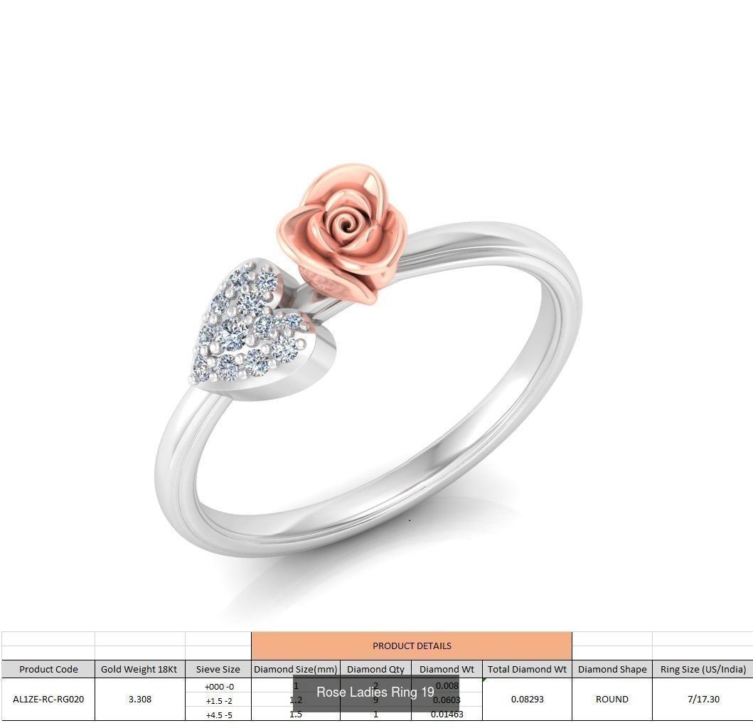 32 Rose Ladies Ring 3D Model Collection_17