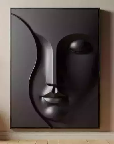 3D face style mural design