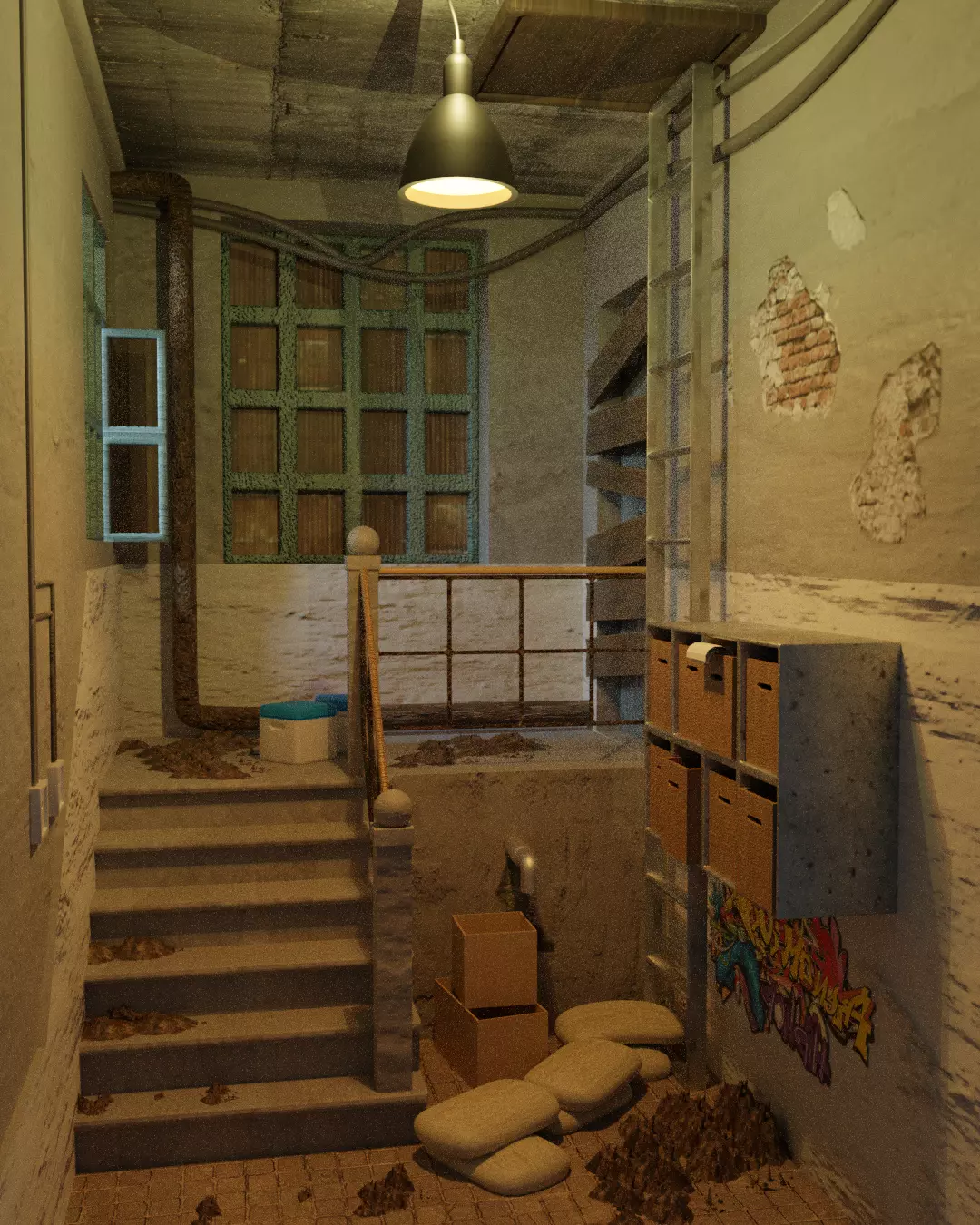 room abandoned for gaming 3D model_0