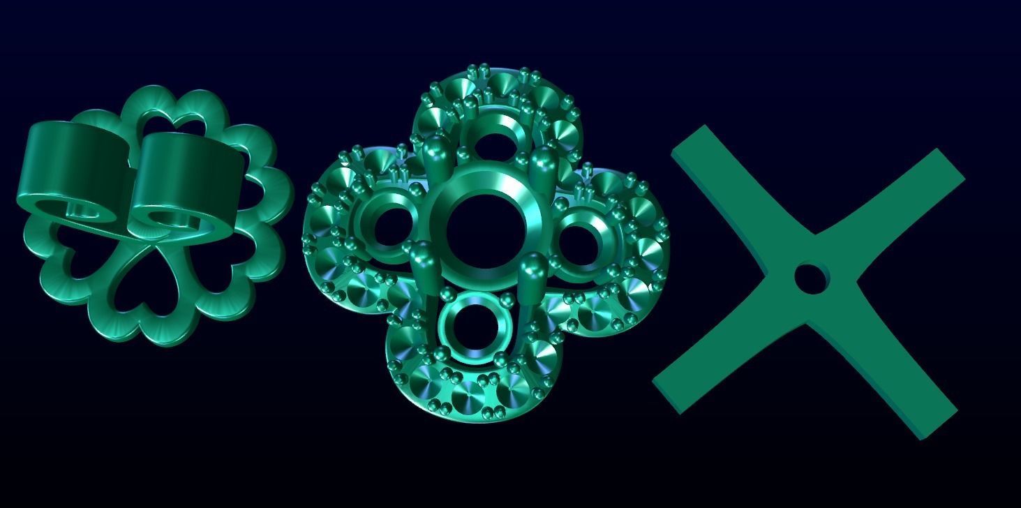 Four Leaf Clover Diamond Earrings 2 3D print model_2