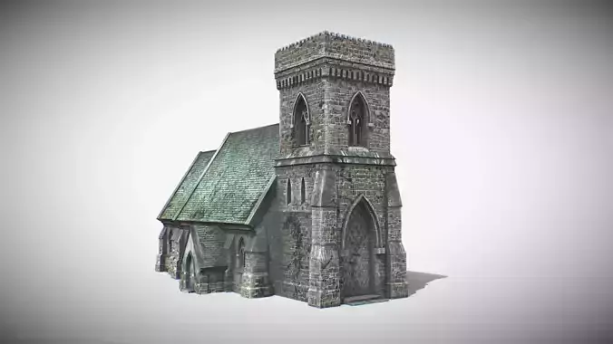 Church Gothic PBR Low-poly 3D model