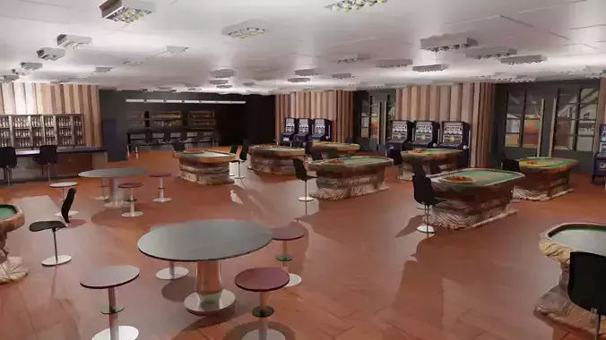 Casino Interior Low-poly 3D model