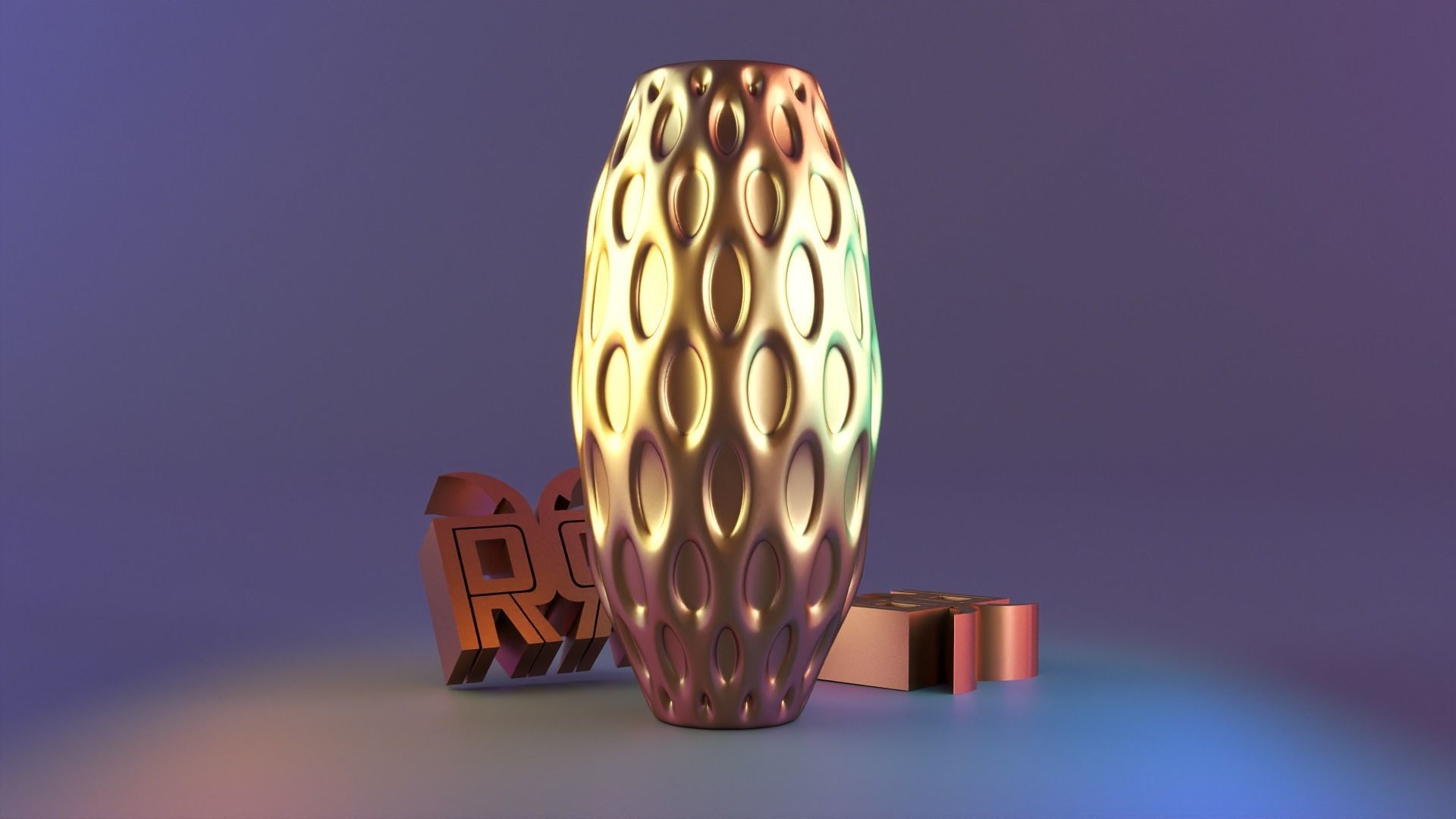 Parametric modern vase 3D print model_1