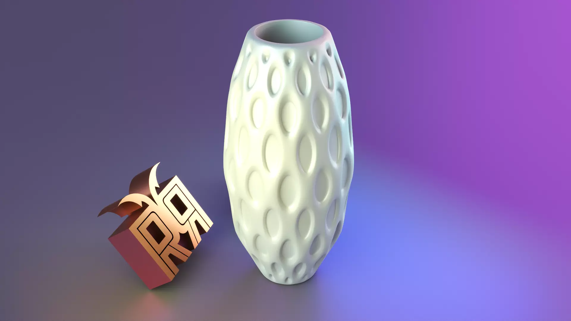 Parametric modern vase 3D print model_0
