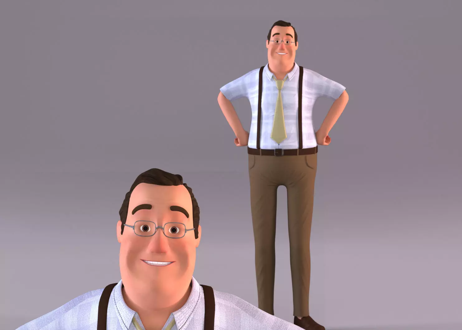 Cartoon Man 3 - Rigged Low-poly 3D model_0