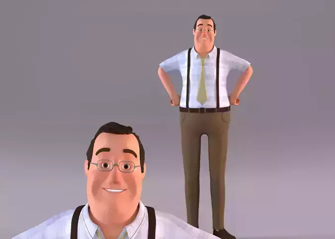 Cartoon Man 3 - Rigged Low-poly 3D model