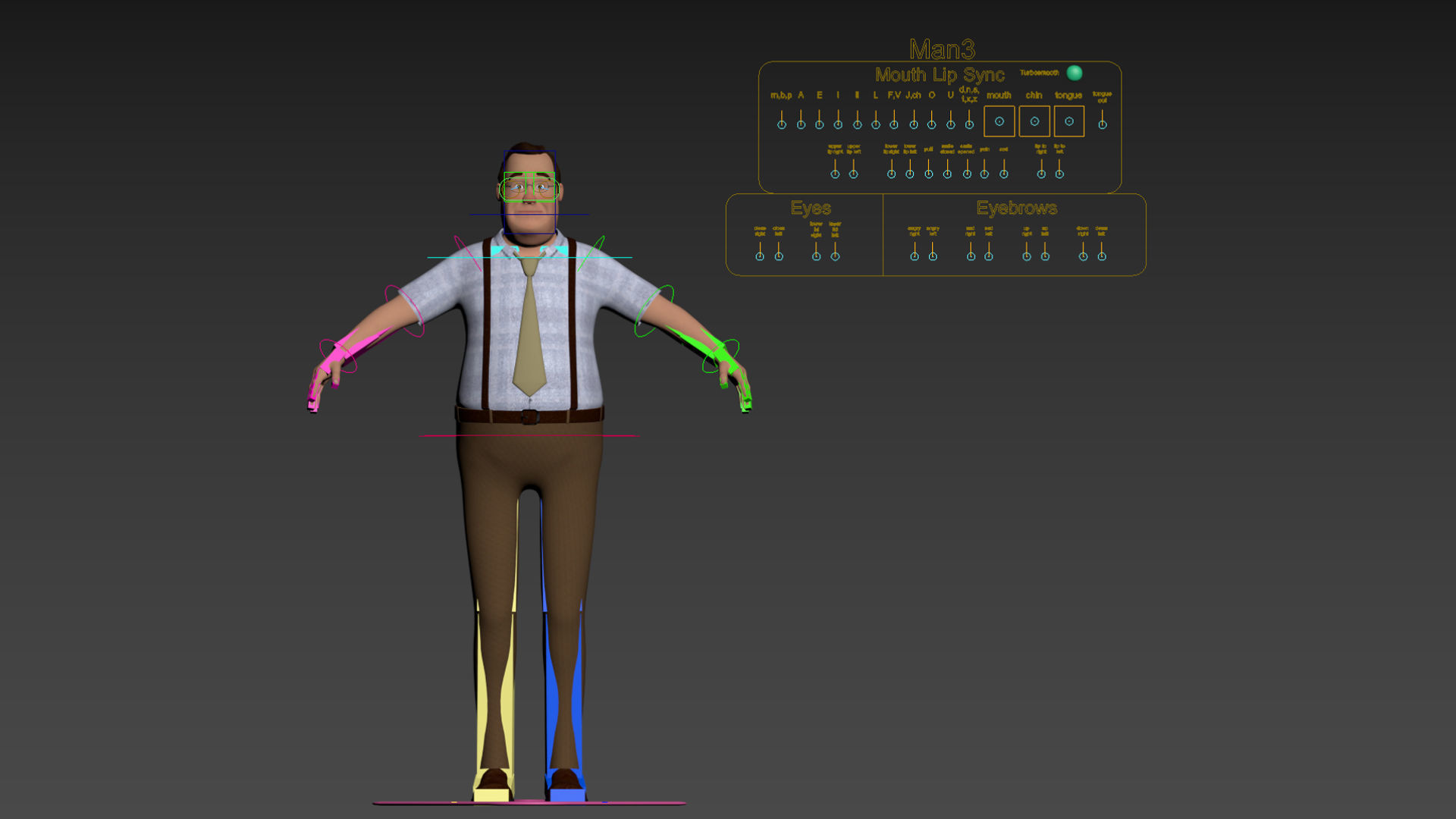 Cartoon Man 3 - Rigged Low-poly 3D model_3
