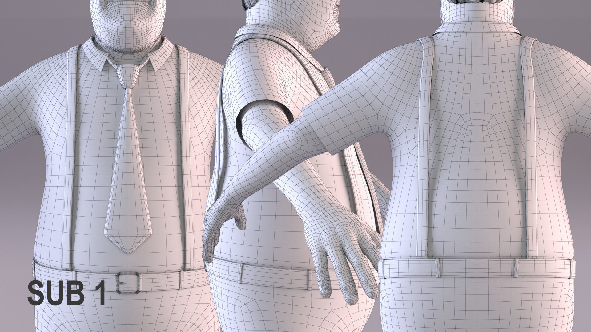 Cartoon Man 3 - Rigged Low-poly 3D model_21