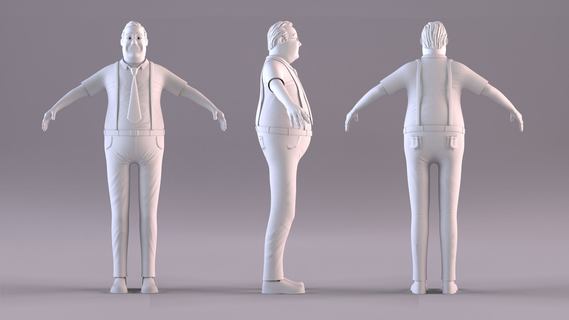Cartoon Man 3 - Rigged Low-poly 3D model_13