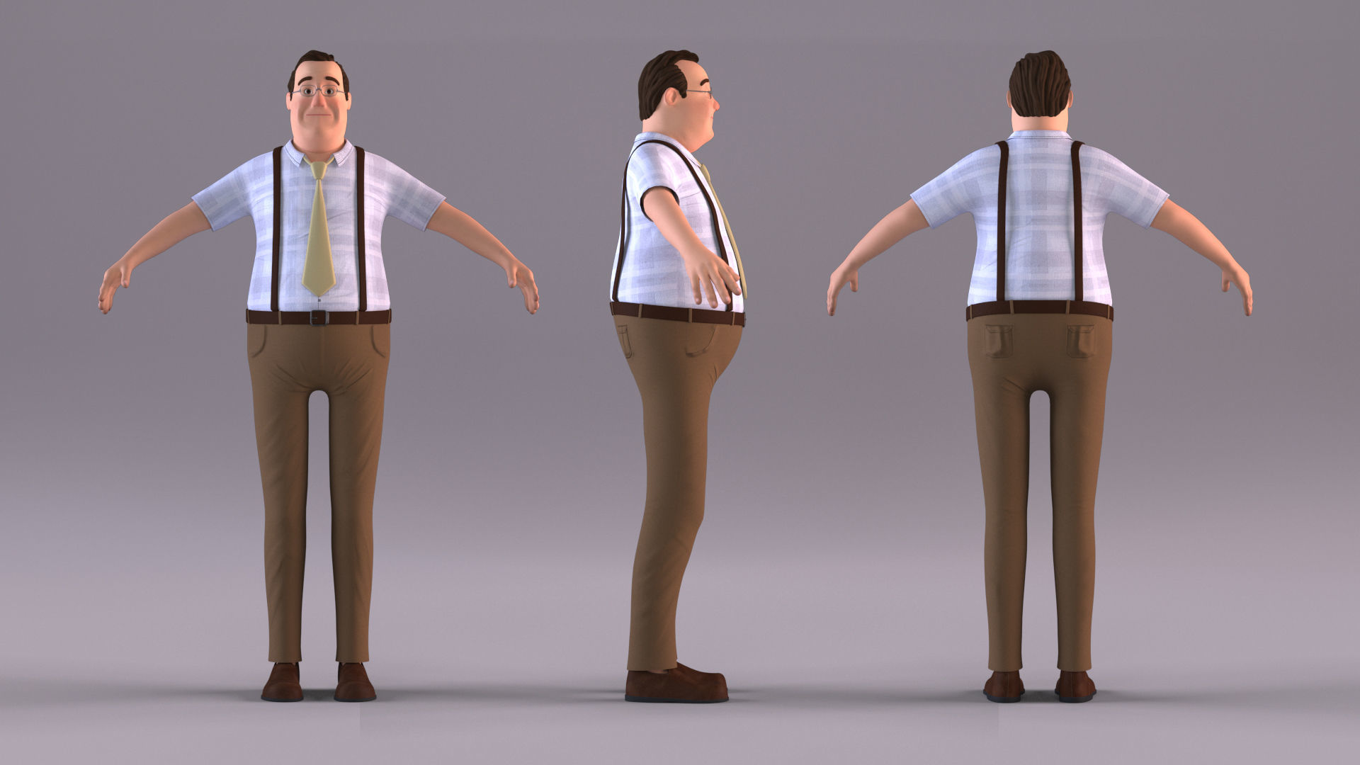 Cartoon Man 3 - Rigged Low-poly 3D model_2