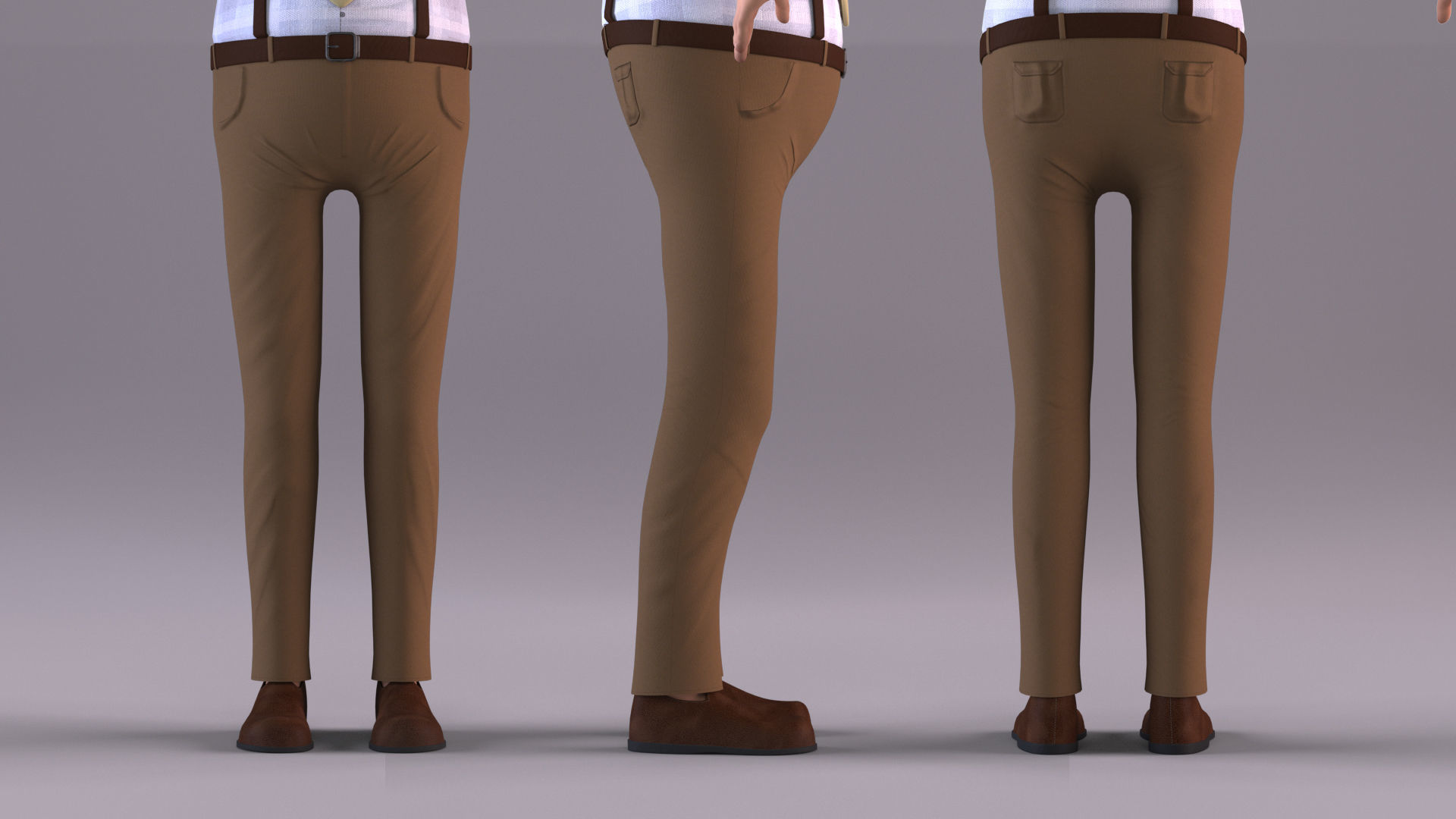 Cartoon Man 3 - Rigged Low-poly 3D model_6