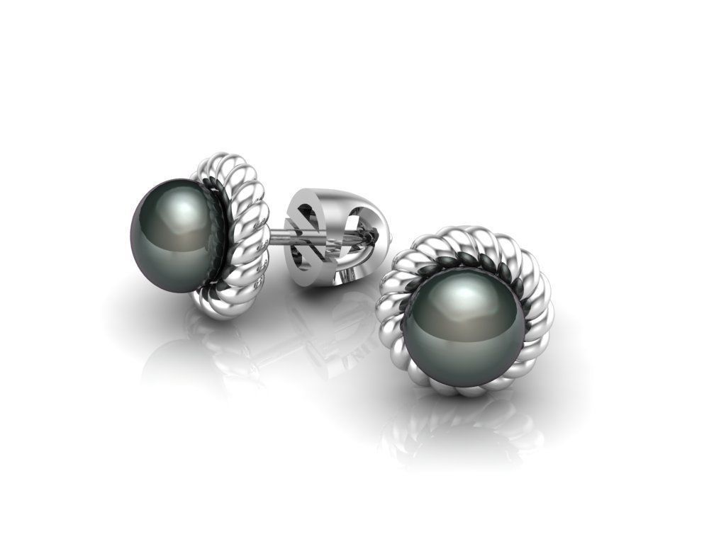 PEARL EARRINGS 3D print model_1