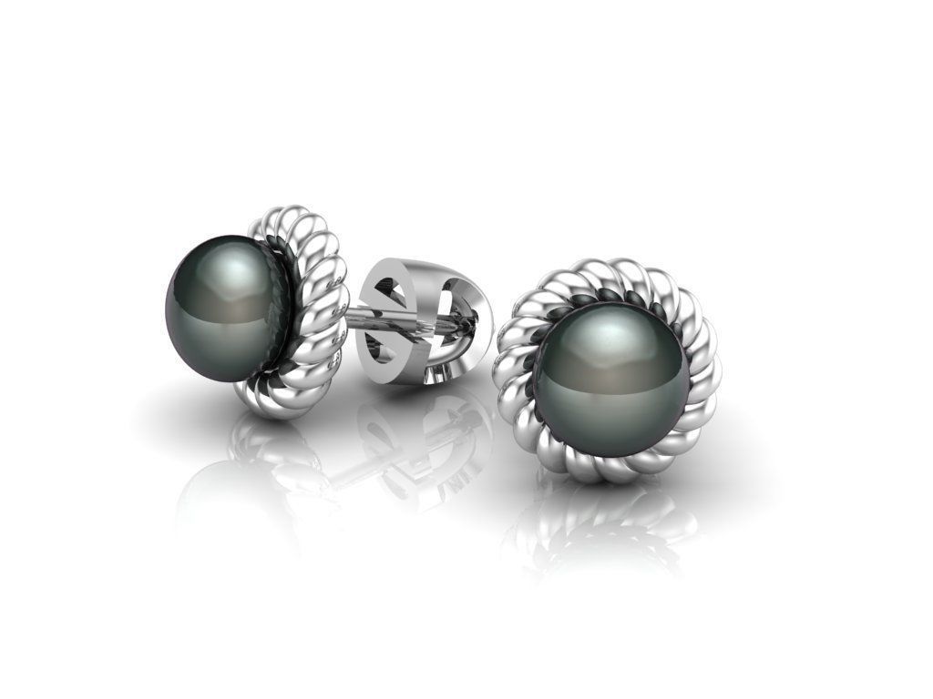 PEARL EARRINGS 3D print model_3