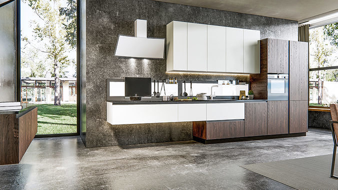 Kitchen fully parametric  Resizable manufacturable  0045