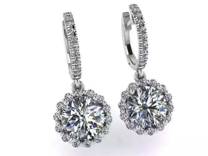 Round Halo Earring 2358