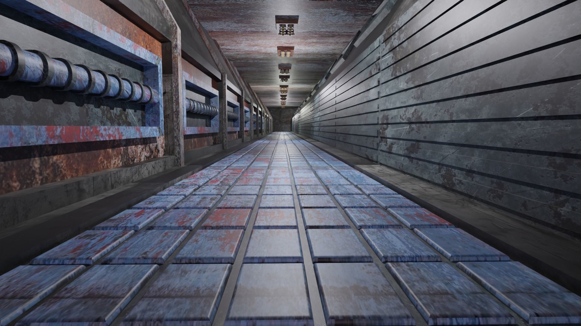 Dirty Tunnel Low-poly 3D model_3