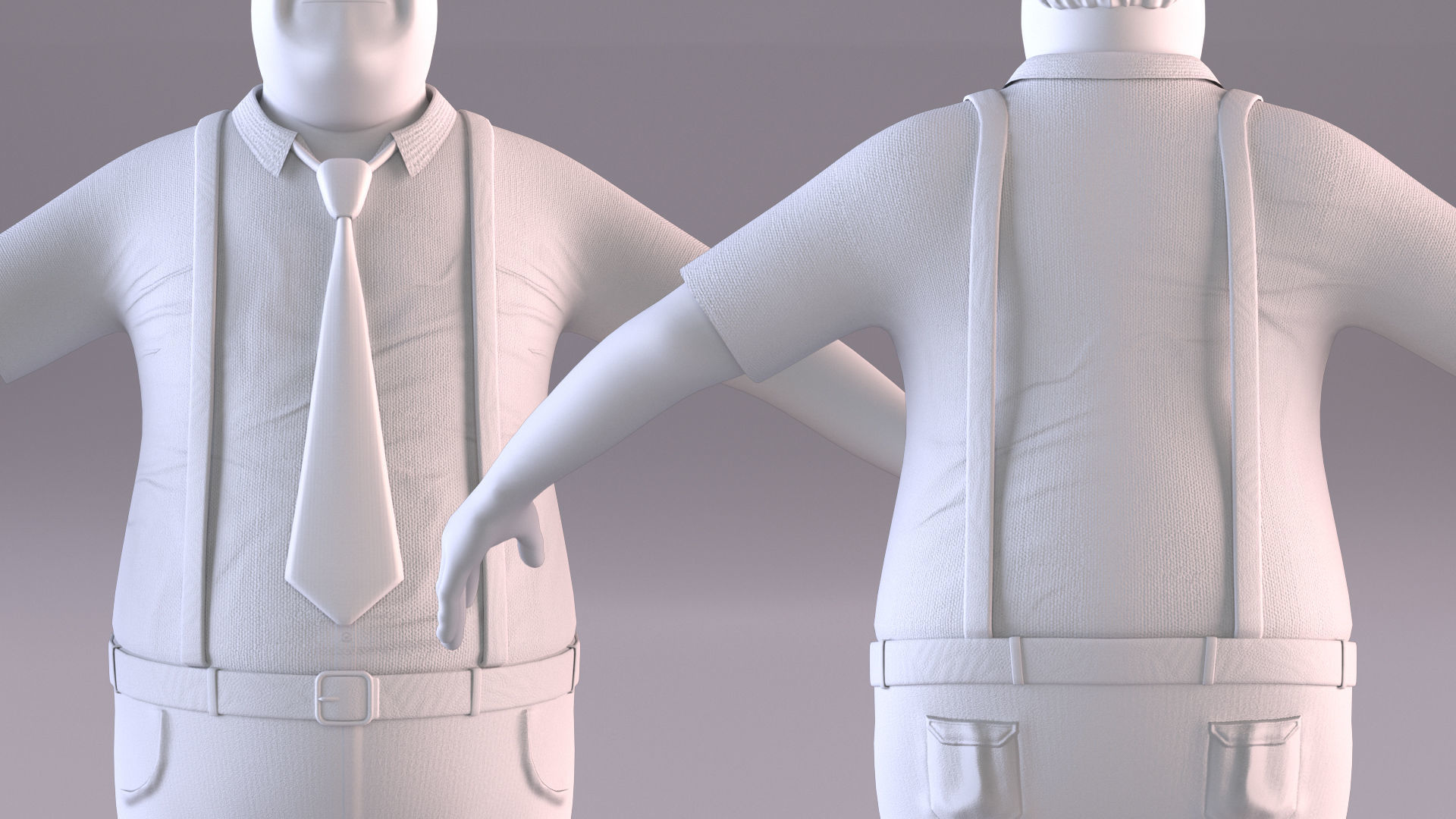 Cartoon Man 3 - NoRig Low-poly 3D model_19