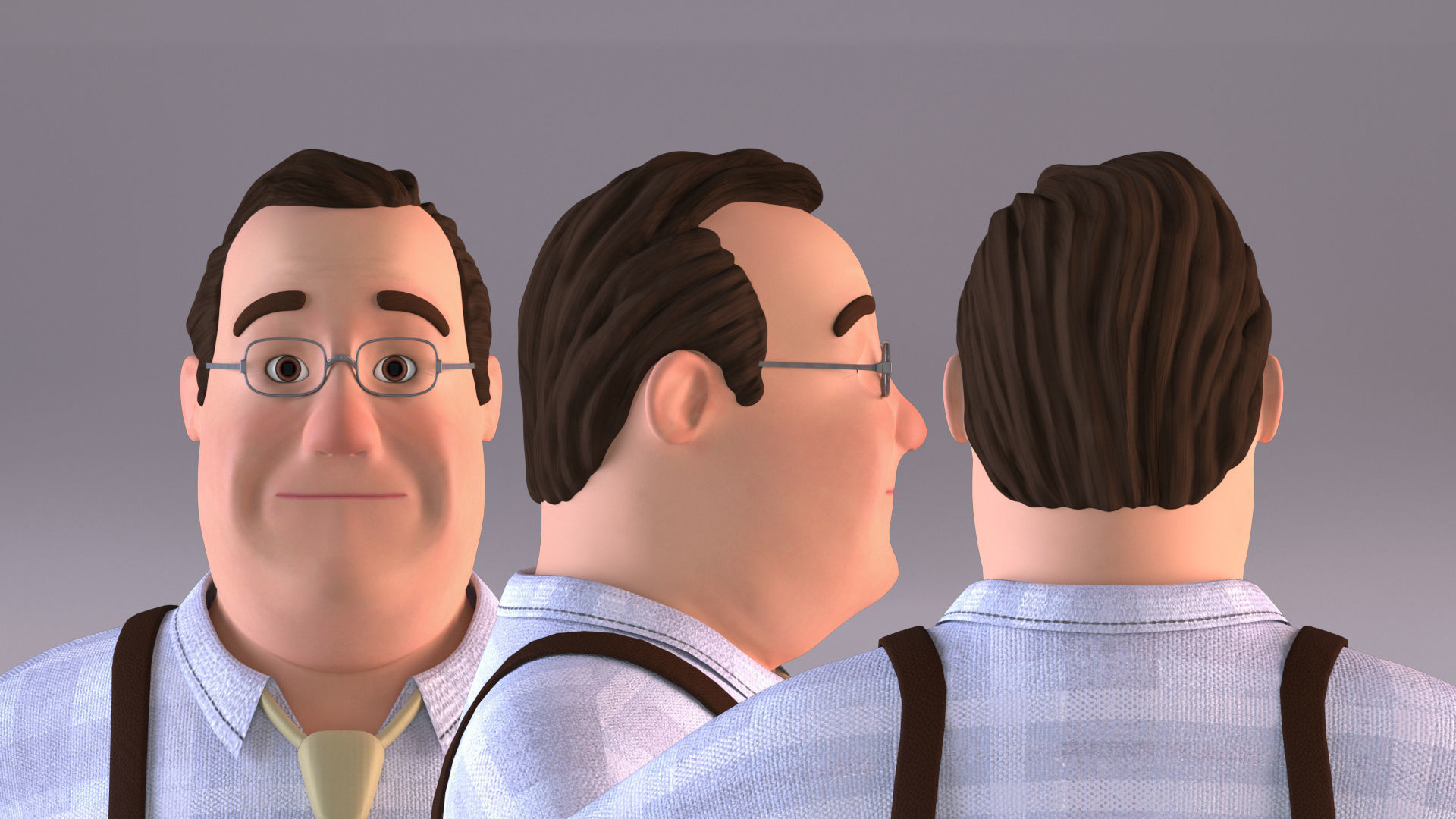 Cartoon Man 3 - NoRig Low-poly 3D model_2