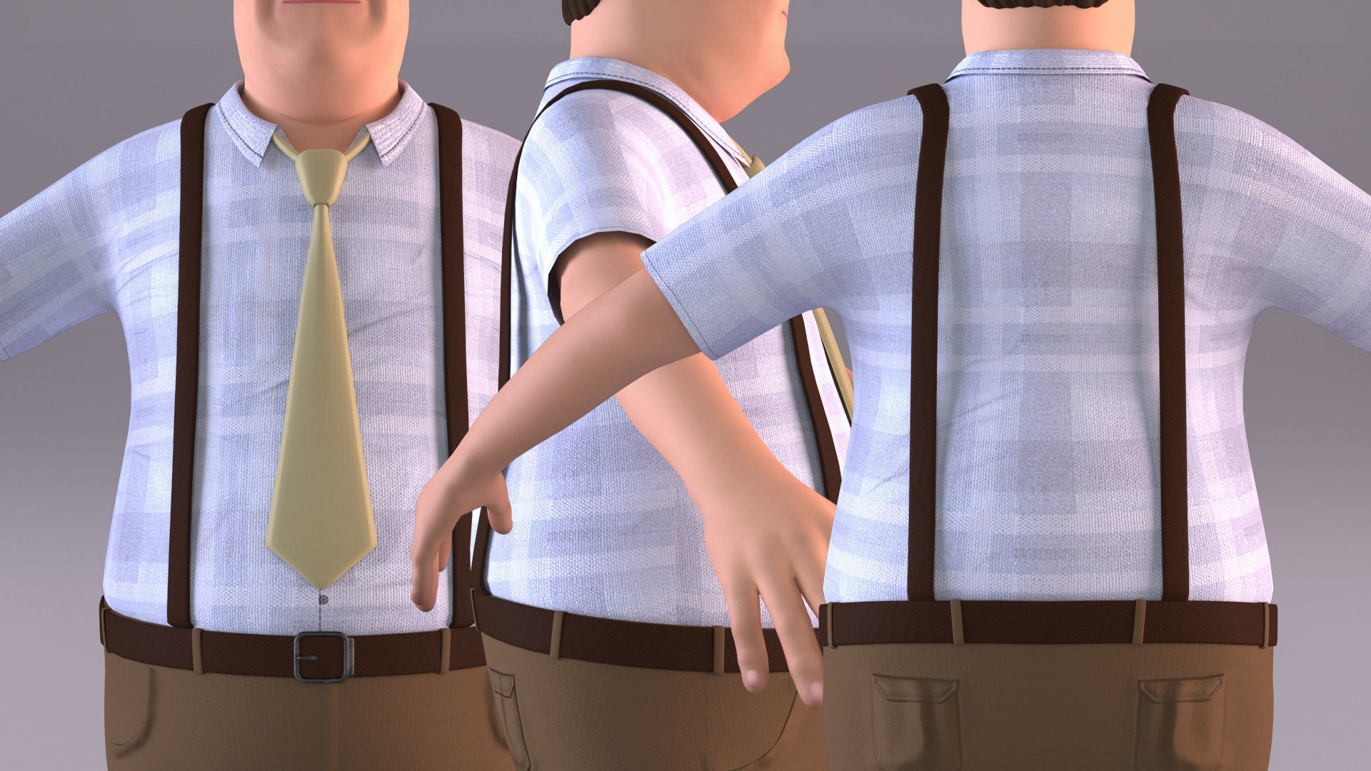 Cartoon Man 3 - NoRig Low-poly 3D model_3