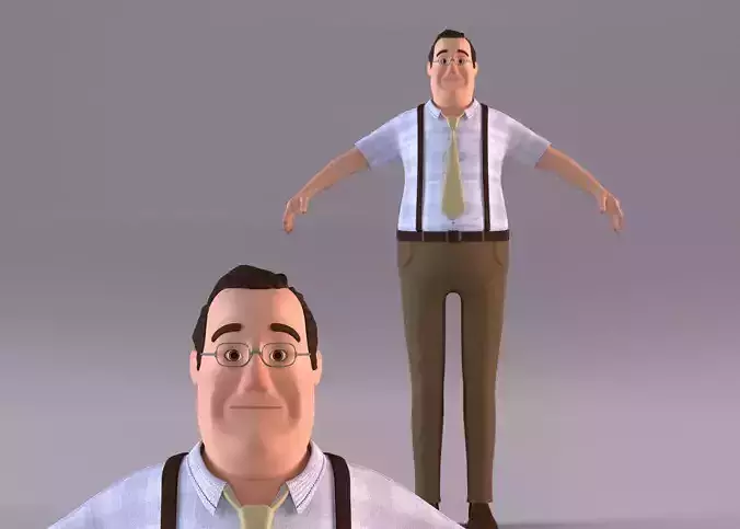 Cartoon Man 3 - NoRig Low-poly 3D model
